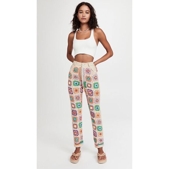 Free People x We The Free Crochet Zuri Mom Jeans $198 - Picture 5 of 10